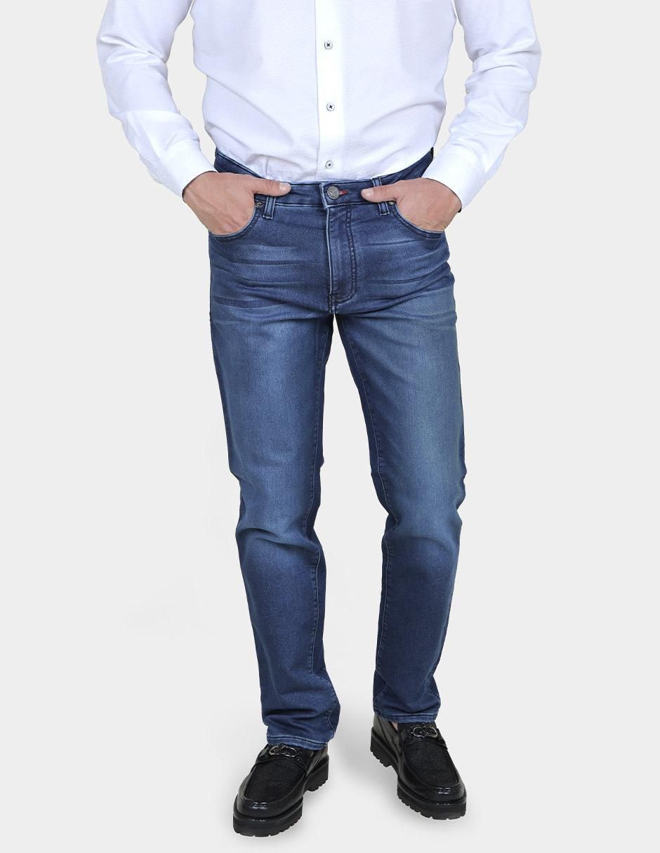 Jeans slim lavado claro para hombre 1