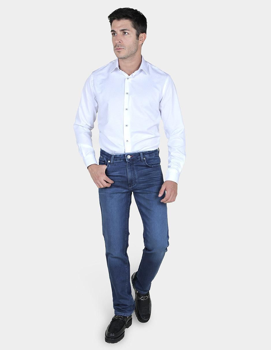 Jeans slim lavado claro para hombre 7