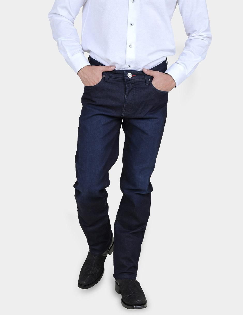 Jeans straight lavado obscuro para hombre 1