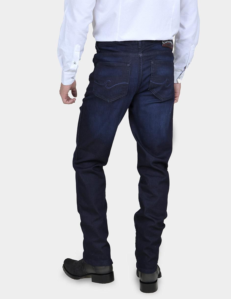 Jeans straight lavado obscuro para hombre 7