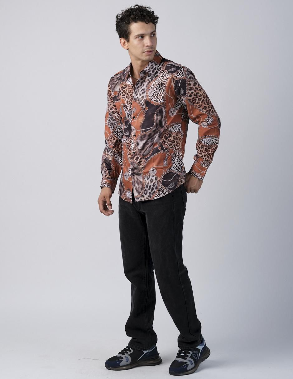 Camisa casual manga larga para hombre 4