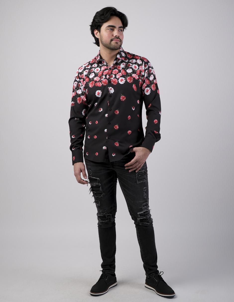 Camisa casual manga larga para hombre