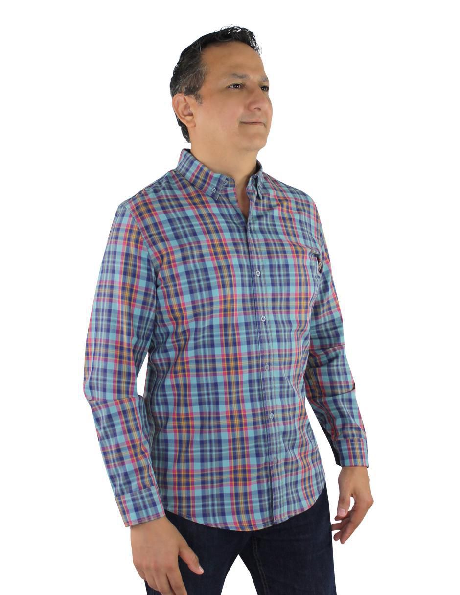 Camisa casual de algodón manga larga para hombre 7