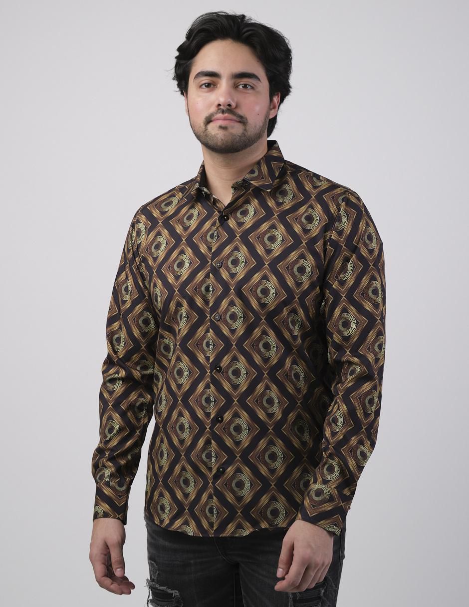 Camisa casual manga larga para hombre 1