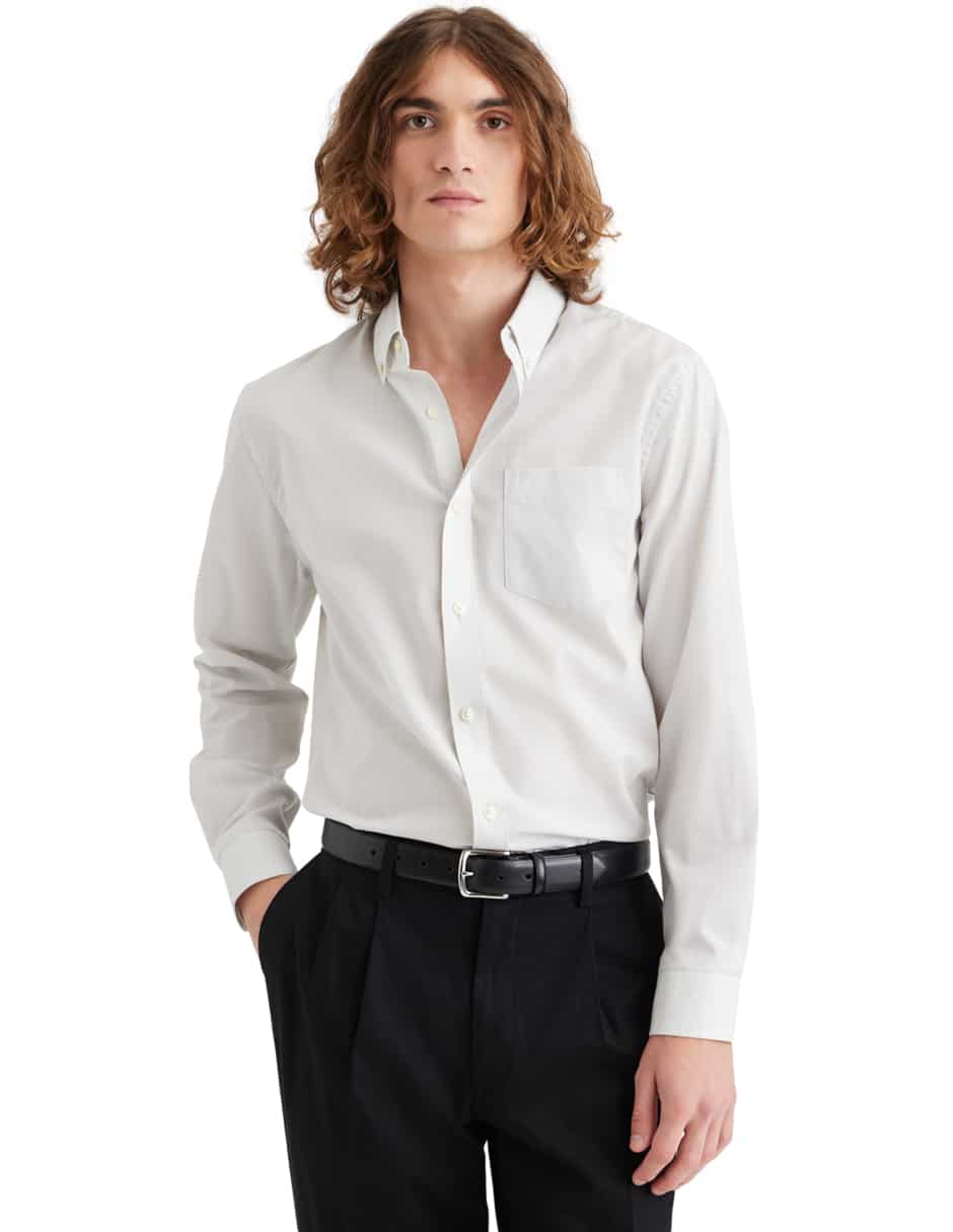 Camisa casual de algodón manga larga para hombre