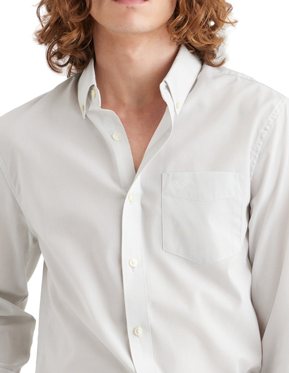 Camisa casual Dockers de algodón manga larga para hombre