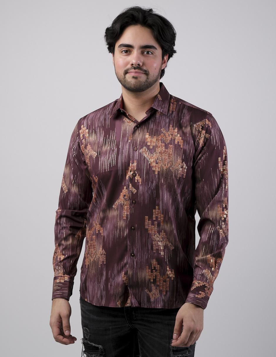 Camisa casual manga larga para hombre 1