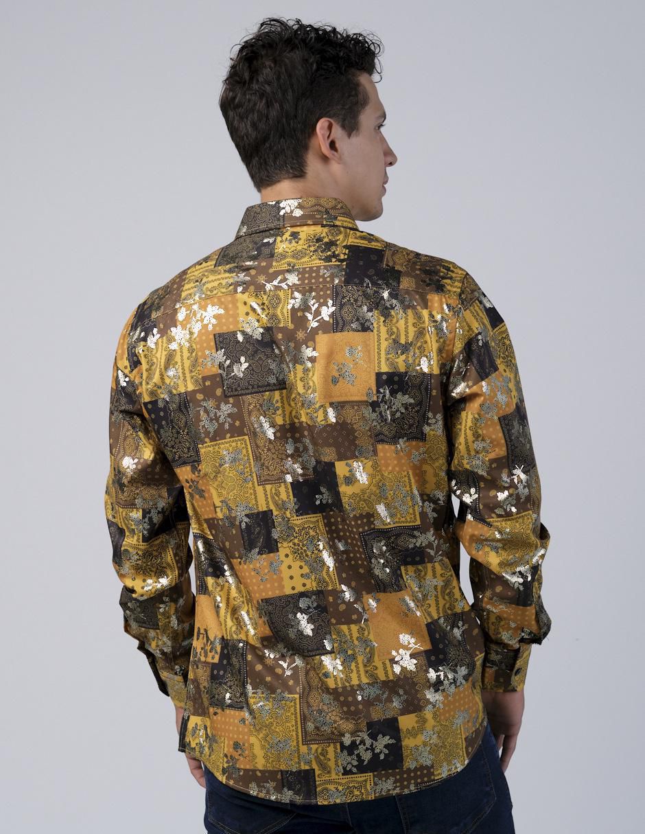 Camisa casual manga larga para hombre