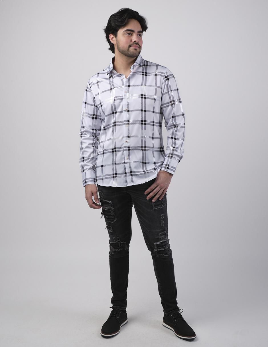 Camisa casual manga larga para hombre 3
