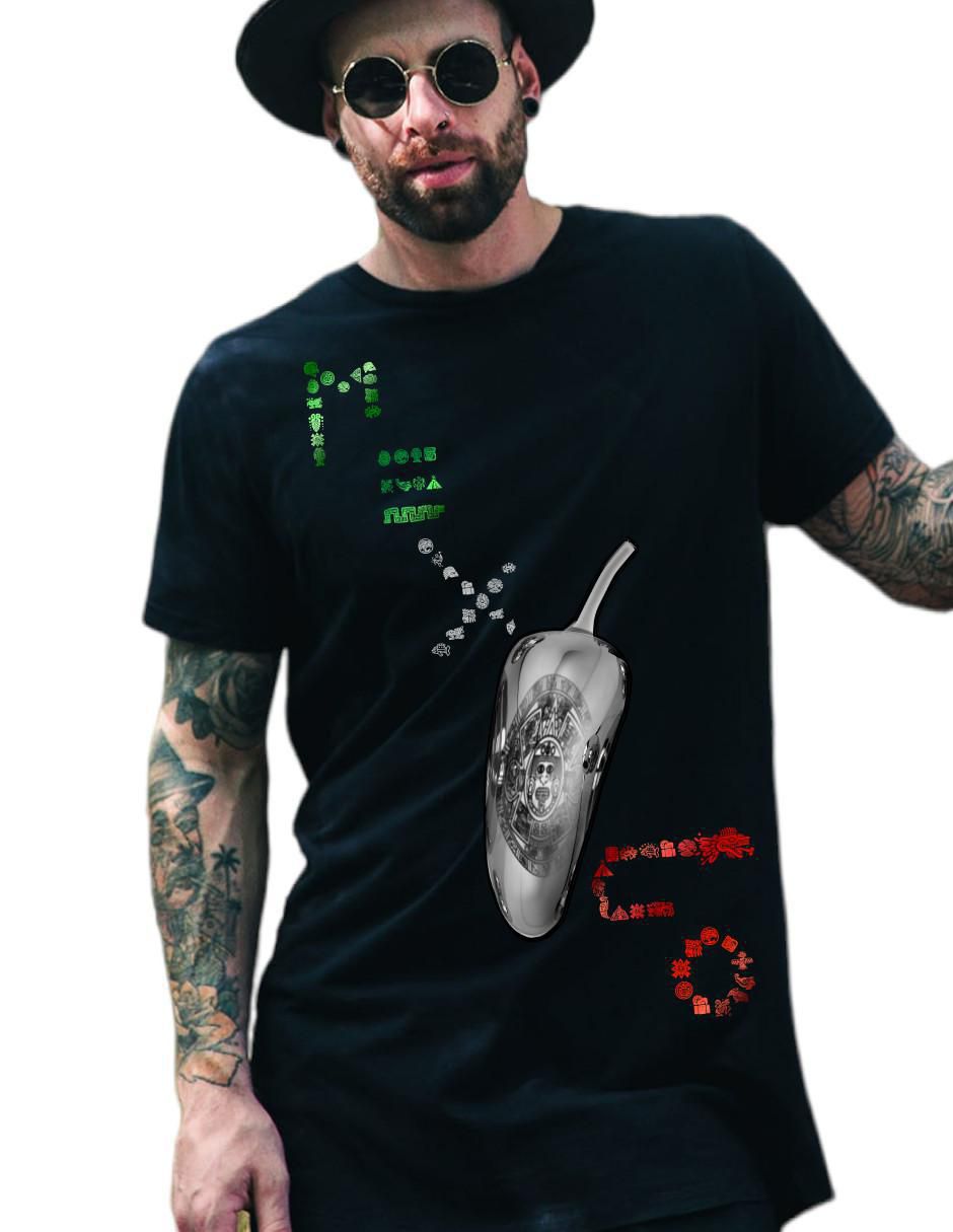 Playera México Azteca Maya Prehispánico cuello redondo para hombre
