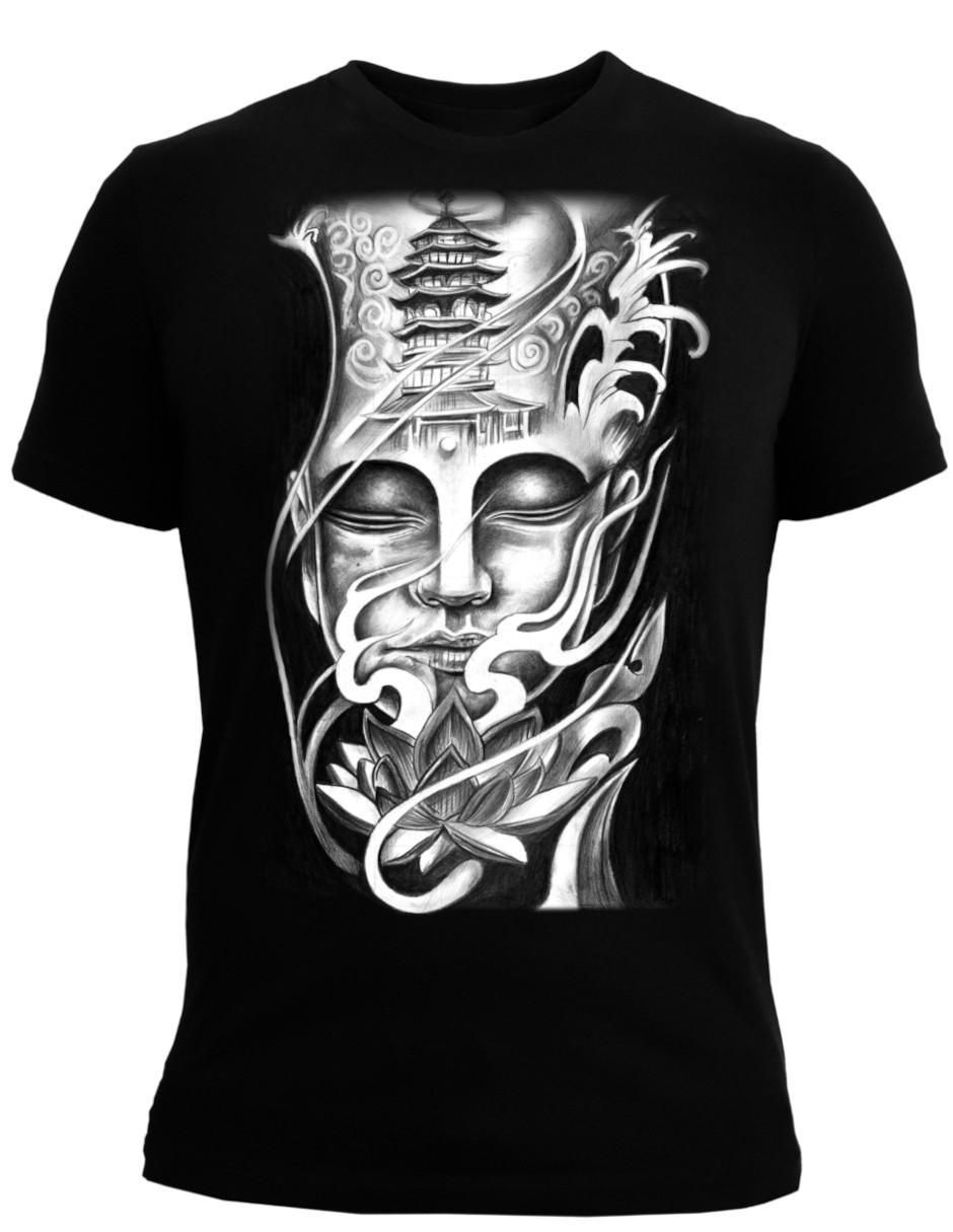 Playera Buda Espiritual Mantra Zen cuello redondo para hombre 2