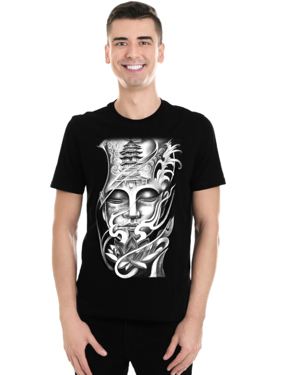Playera Buda Espiritual Mantra Zen Yoga cuello redondo para hombre Playera Buda Espiritual Mantra Zen Yoga cuello redondo para hombre