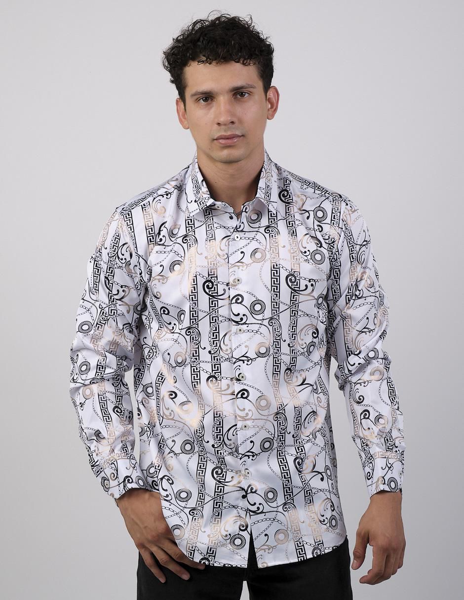Camisa casual de algodón manga larga para hombre