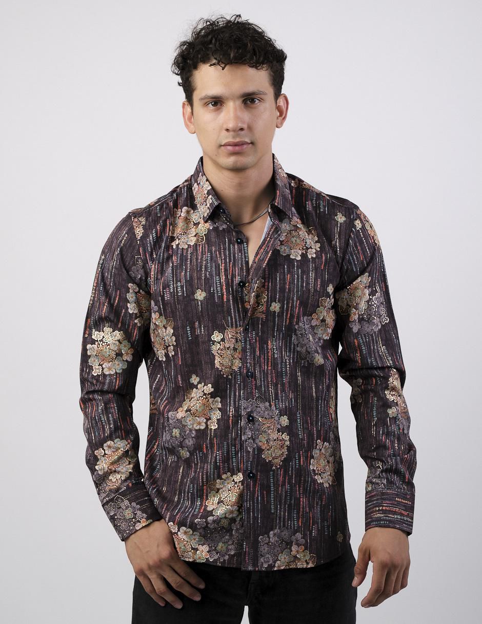 Camisa casual de algodón manga larga para hombre Camisa casual de algodón manga larga para hombre