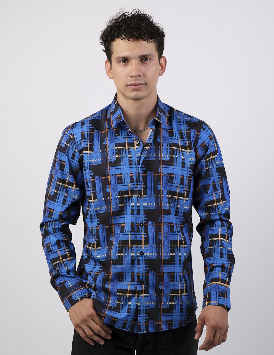 Camisa casual de algodón manga larga para hombre Camisa casual de algodón manga larga para hombre