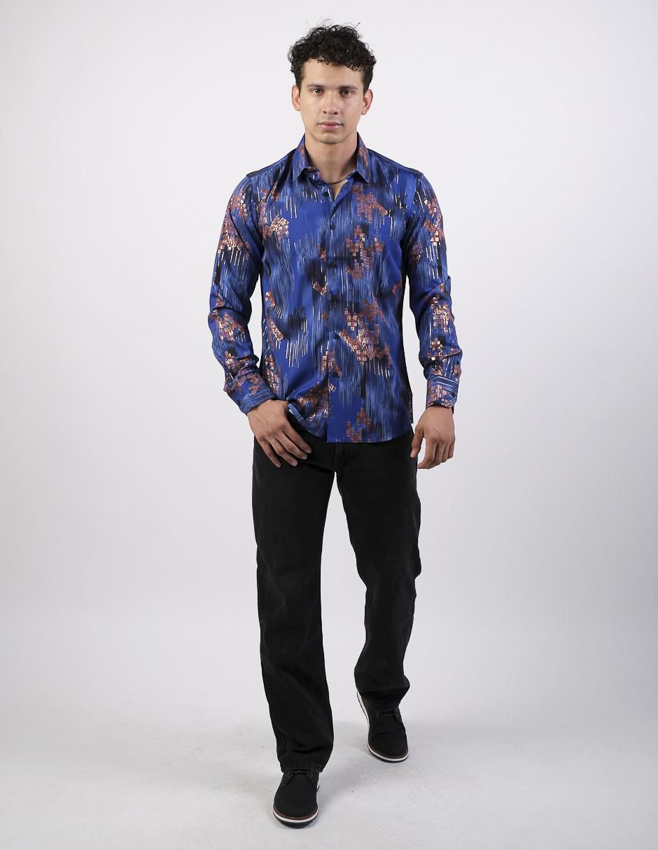 Camisa casual de algodón manga larga para hombre 4