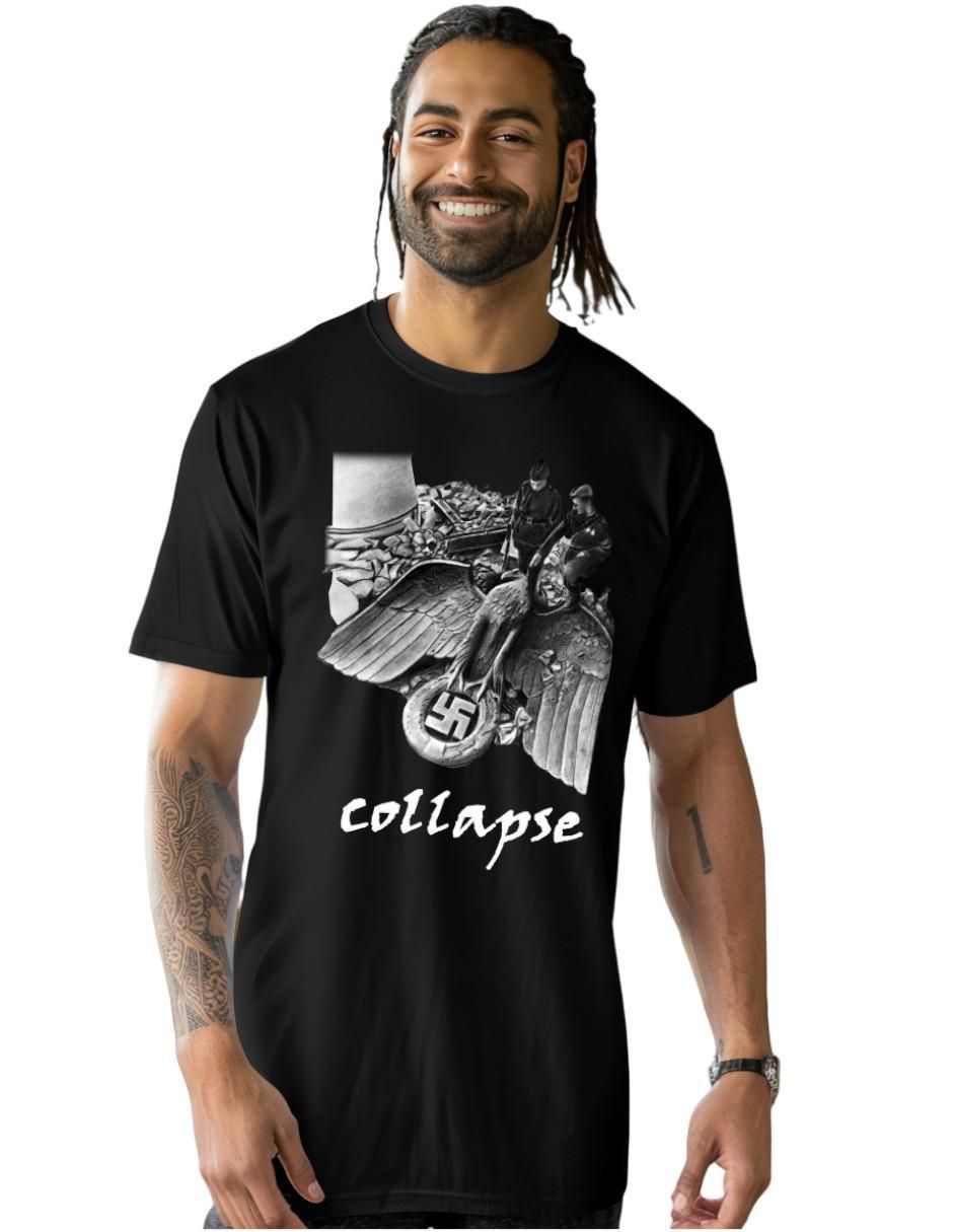 Playera Marëvnyk Colapso de Alemania Nazi Hitler cuello redondo para hombre
