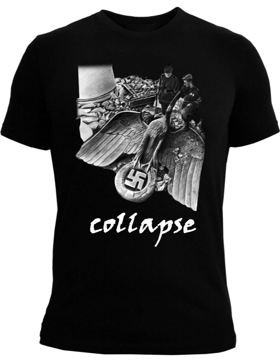 Playera Marëvnyk Colapso de Alemania Nazi Hitler cuello redondo para hombre