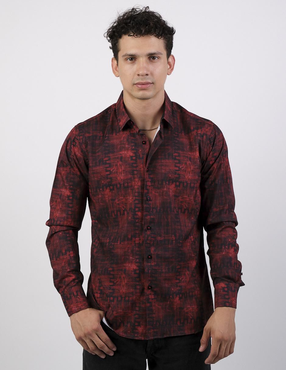 Camisa casual de algodón manga larga para hombre