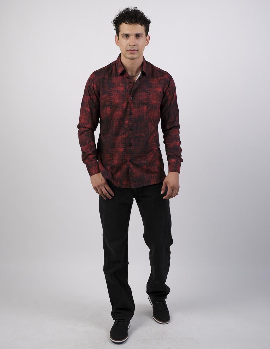 Camisa casual de algodón manga larga para hombre