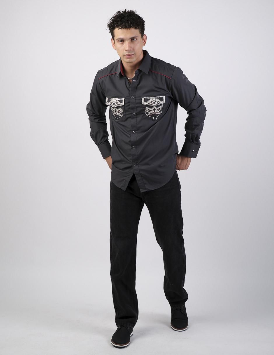 Camisa casual manga larga para hombre