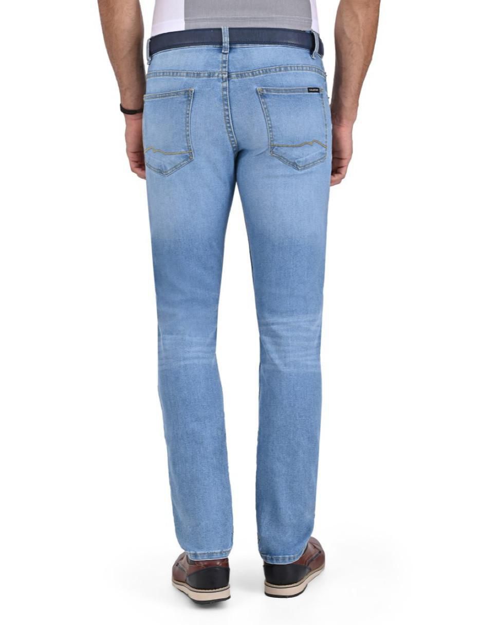 Jeans slim lavado whisker para hombre 2