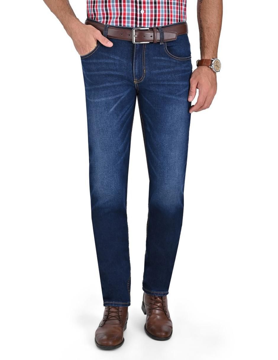 Jeans slim lavado whisker para hombre 1
