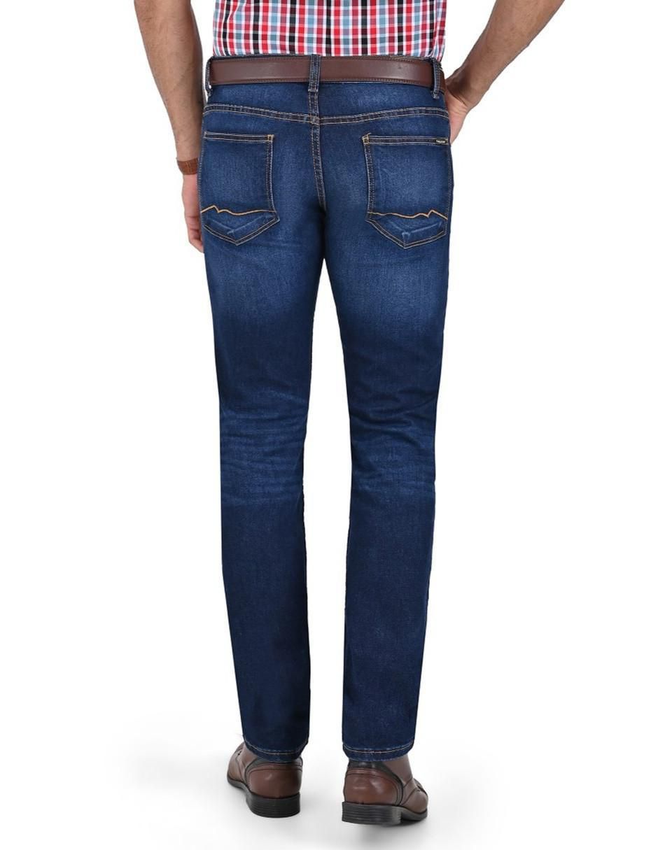 Jeans slim lavado whisker para hombre 6