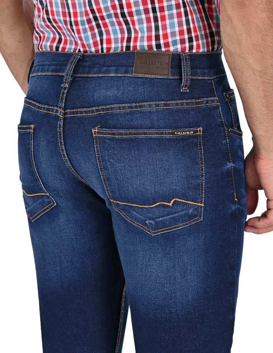 Jeans slim lavado whisker para hombre 8
