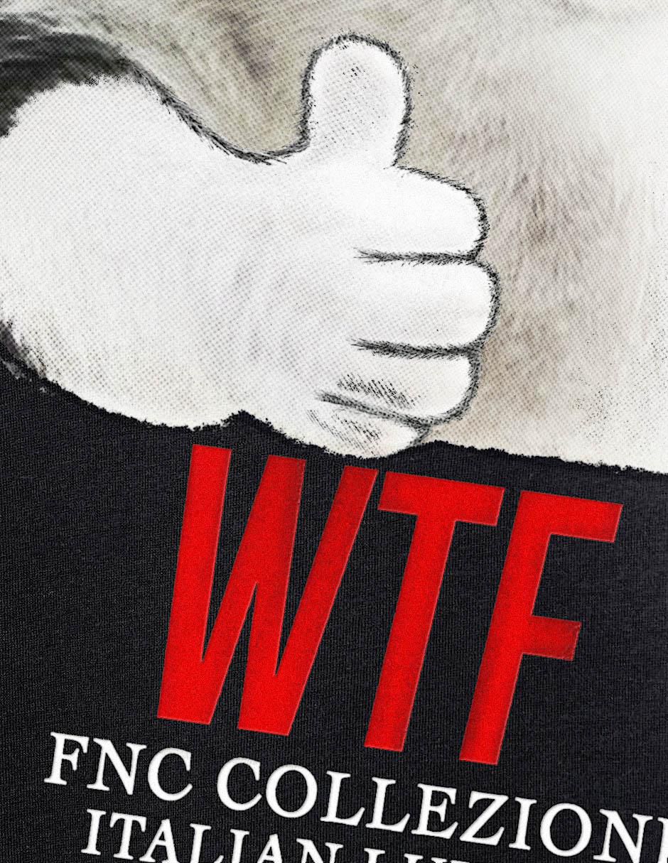 Playera Fnc Collezioni Gato Wtf cuello redondo para hombre