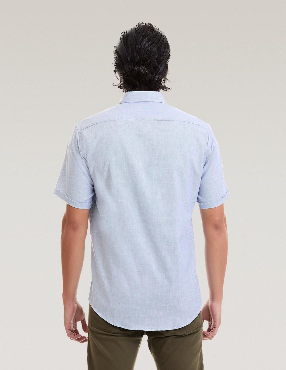 Camisa business casual manga corta para hombre