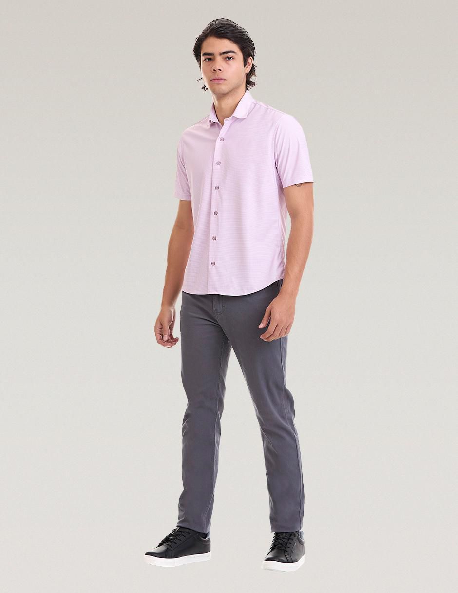 Camisa business casual manga corta para hombre 5