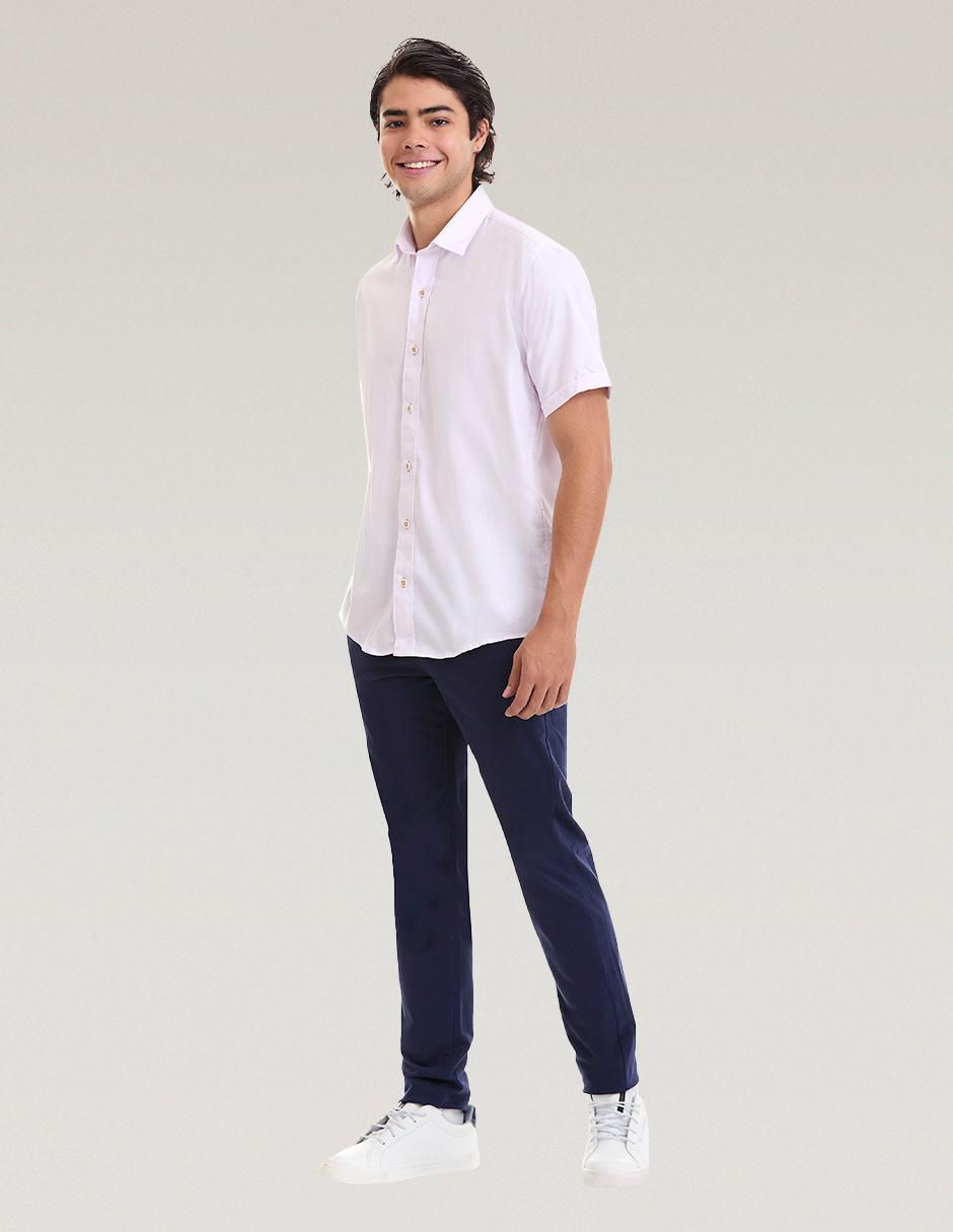 Camisa business casual manga corta para hombre 5