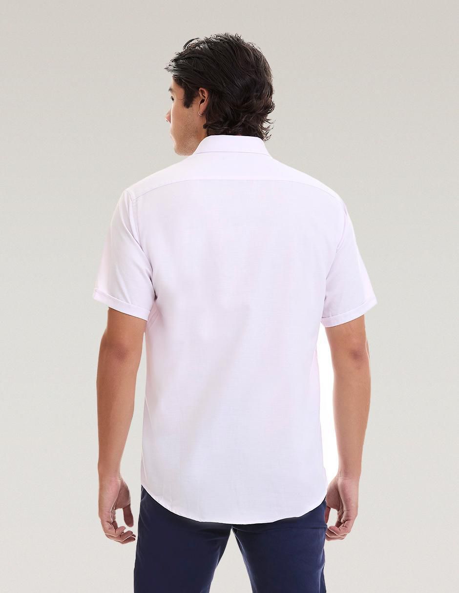 Camisa business casual manga corta para hombre 4