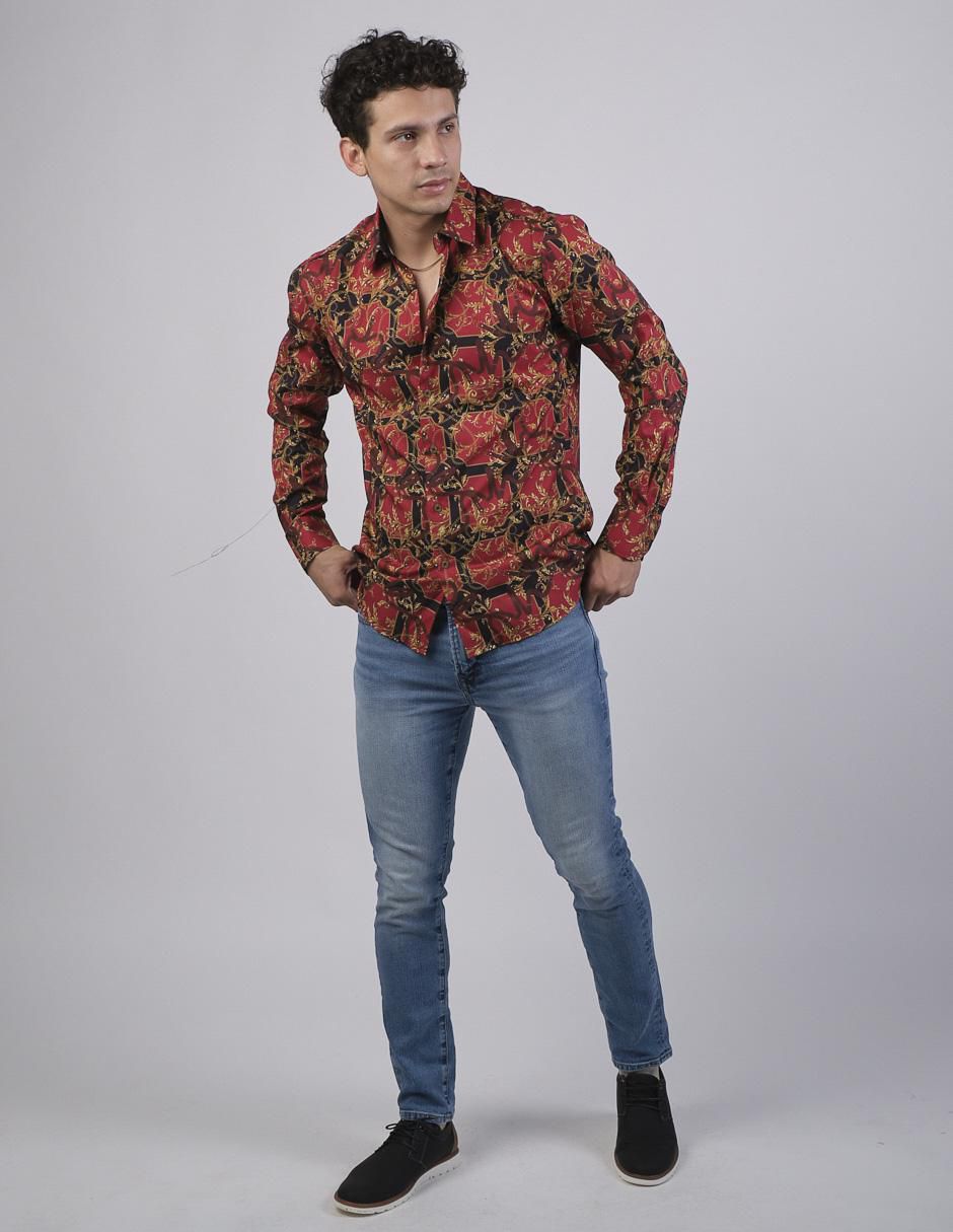 Camisa casual manga larga para hombre