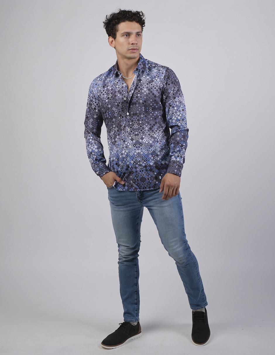 Camisa casual manga larga para hombre