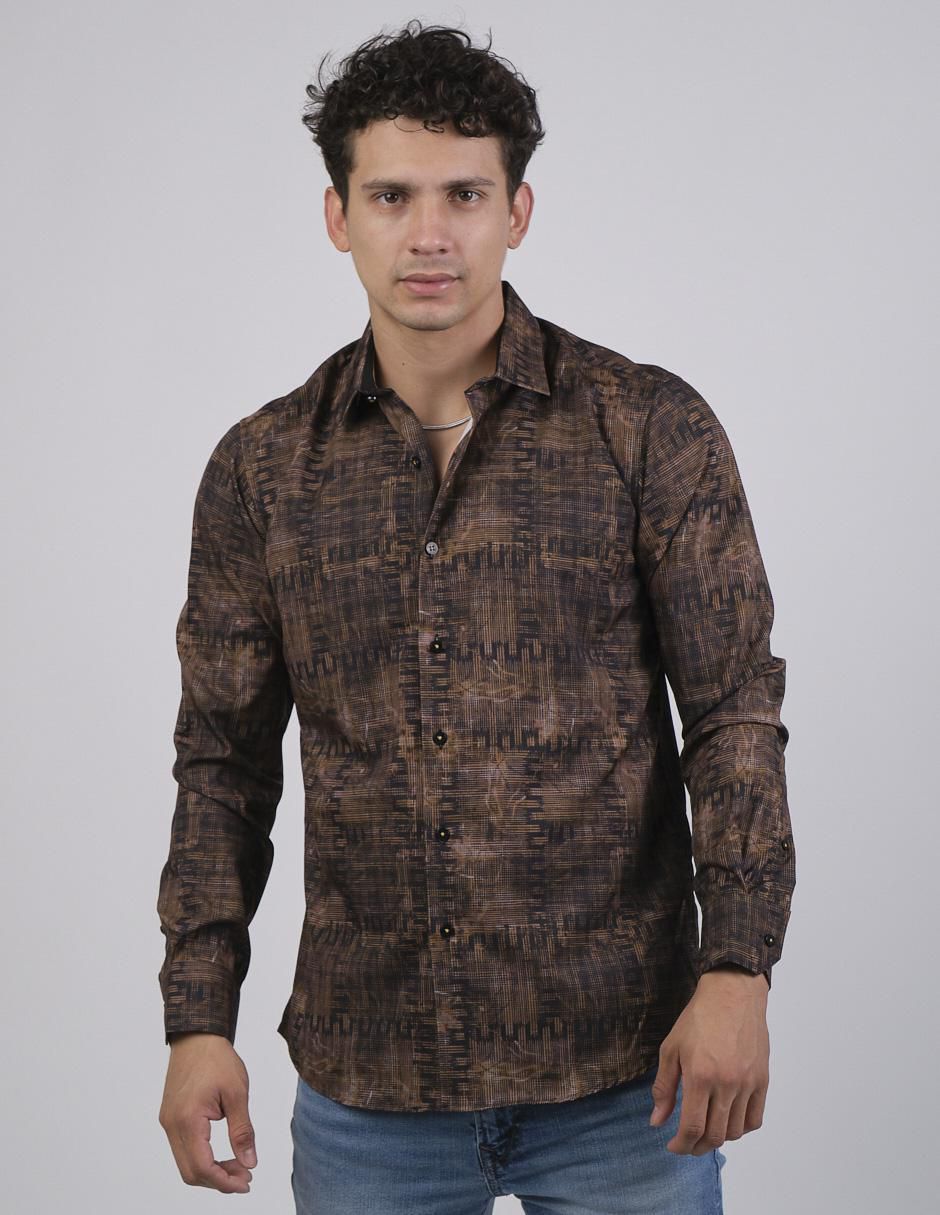 Camisa casual manga larga para hombre