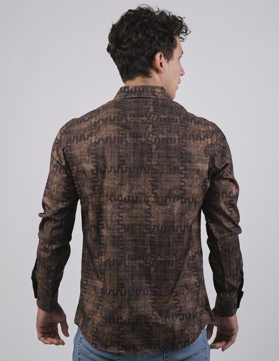 Camisa casual manga larga para hombre