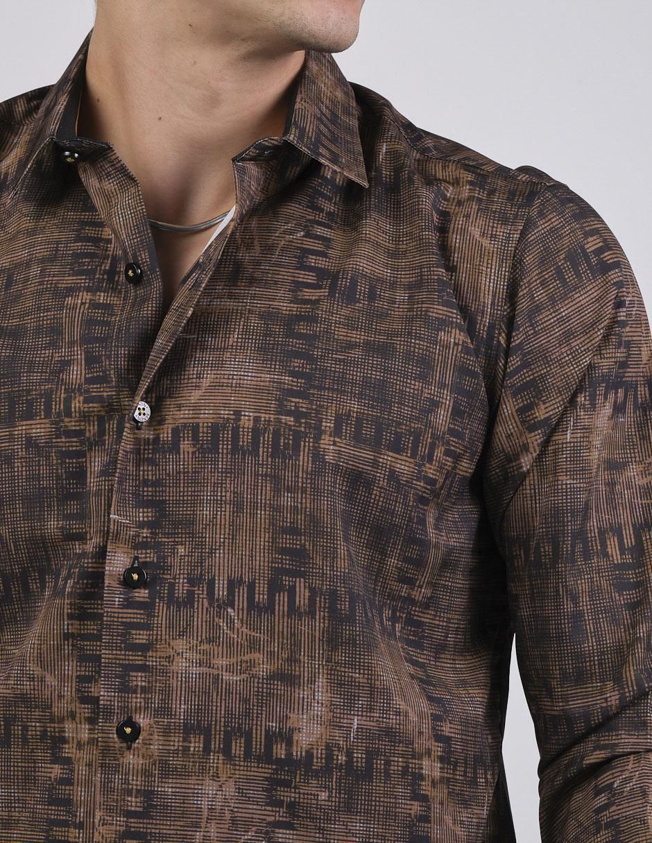 Camisa casual manga larga para hombre