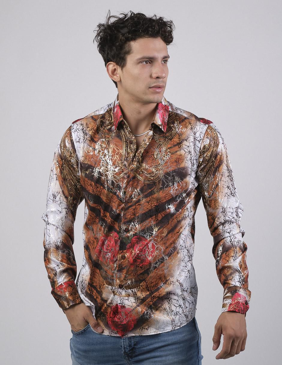 Camisa casual manga larga para hombre