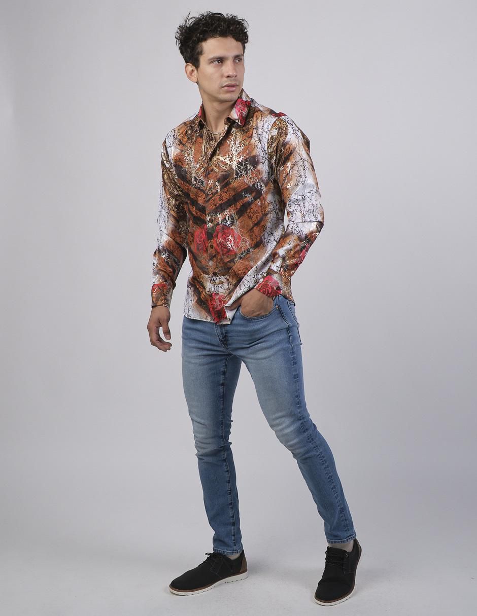 Camisa casual manga larga para hombre 4