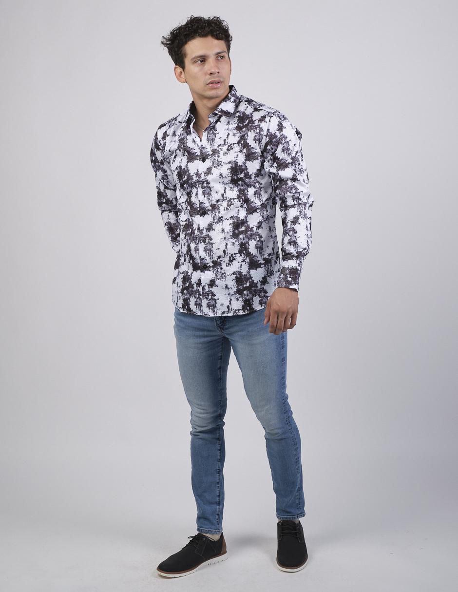 Camisa casual manga larga para hombre