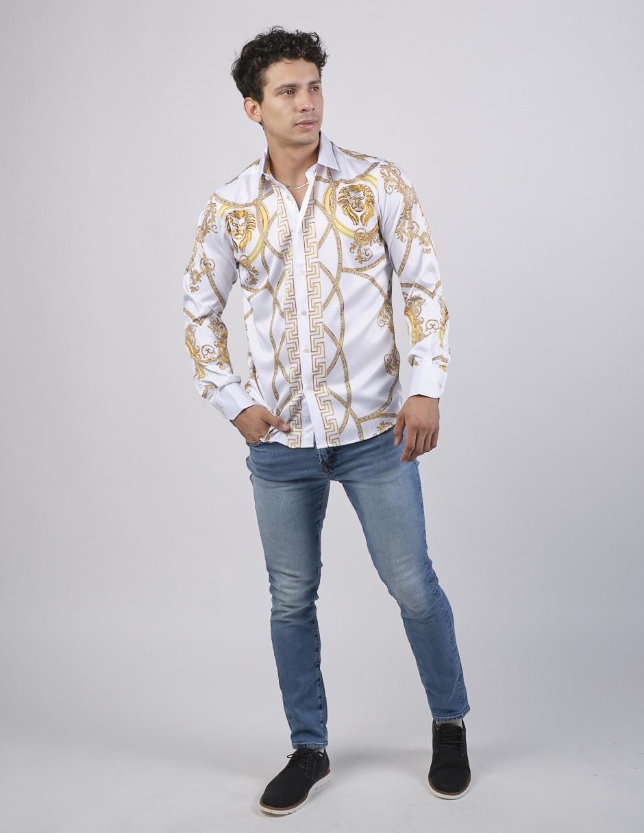 Camisa casual manga larga para hombre