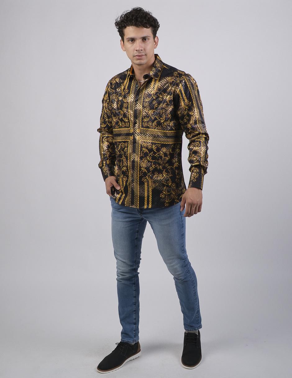 Camisa casual manga larga para hombre
