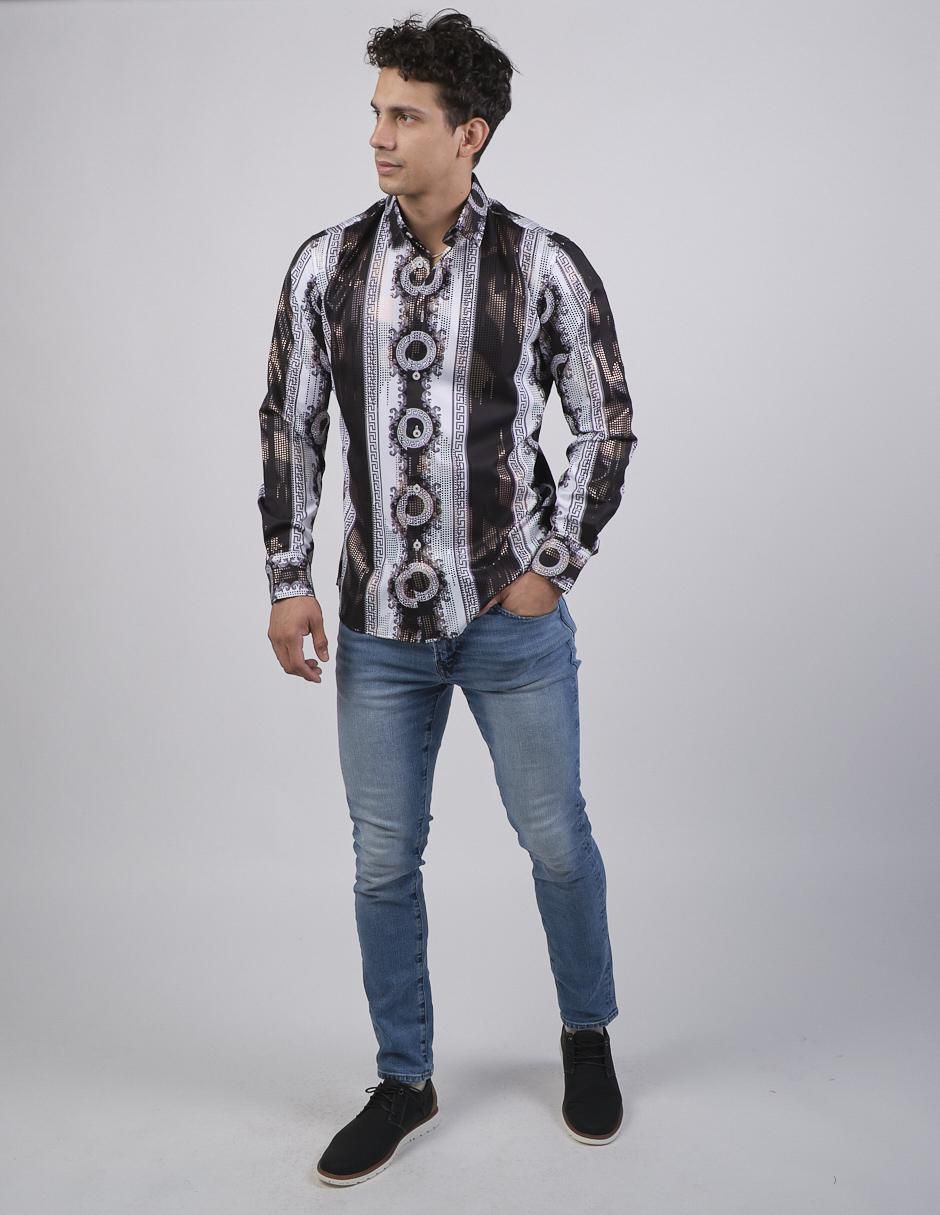 Camisa casual manga larga para hombre
