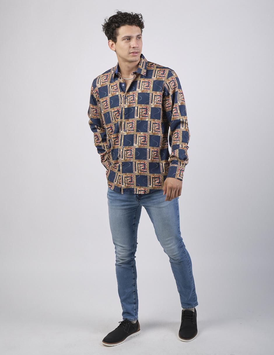 Camisa casual Benziny manga larga para hombre