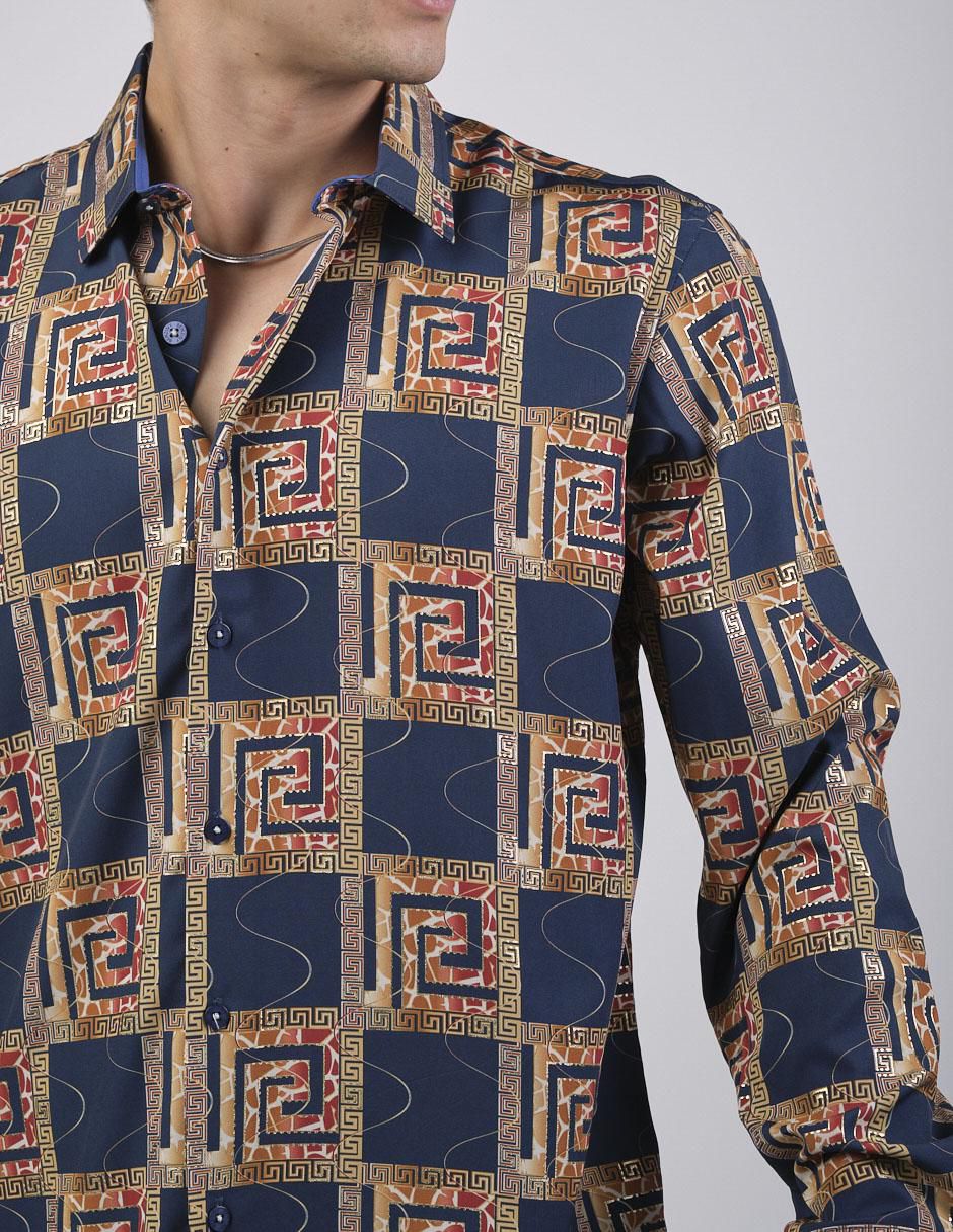 Camisa casual Benziny manga larga para hombre