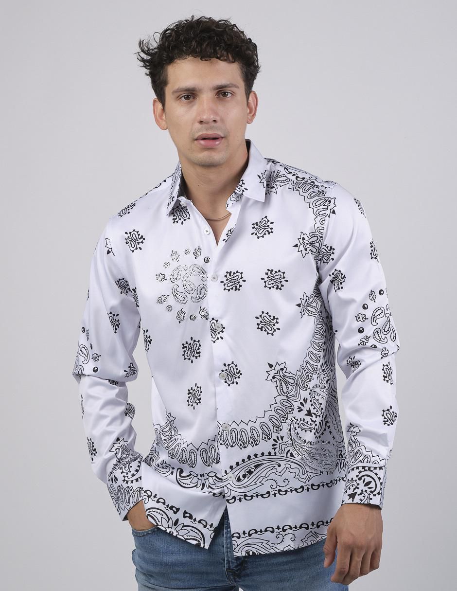 Camisa casual manga larga para hombre