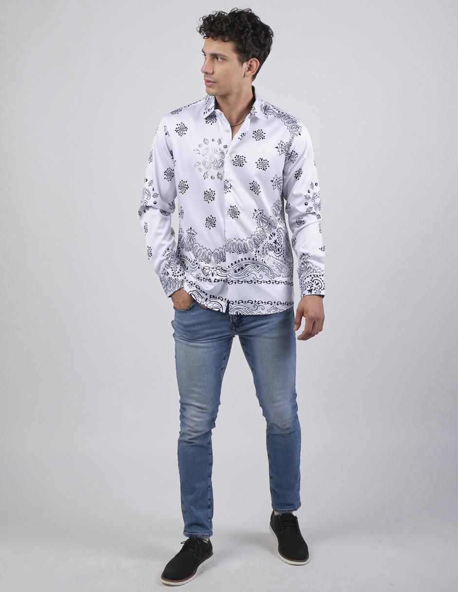Camisa casual manga larga para hombre 4