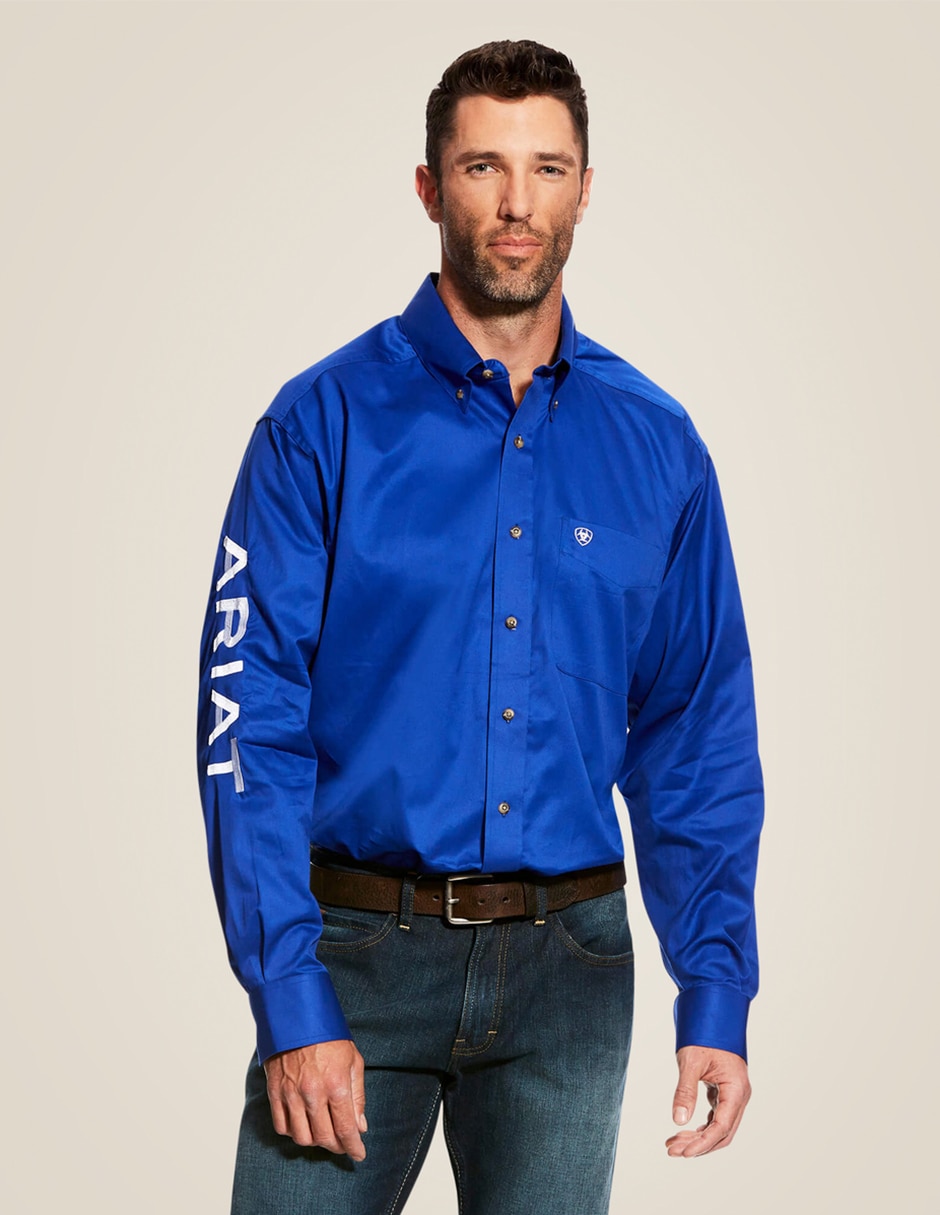 Camisa casual de algodón manga larga para hombre